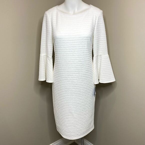 Liz Claiborne NWT ivory bell sleeve dress size 4 - Picture 1 of 16
